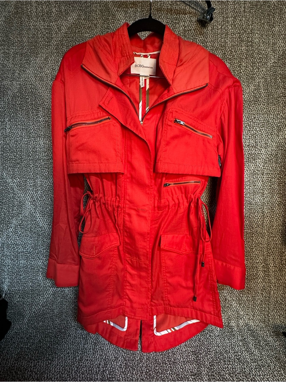 BCBGeneration Red Utility Anorak Jacket